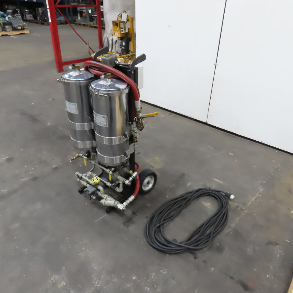 USPI 87D Dual Canister Portable Oil Filtration System 1HP 115/230V 1PH W/ Lines