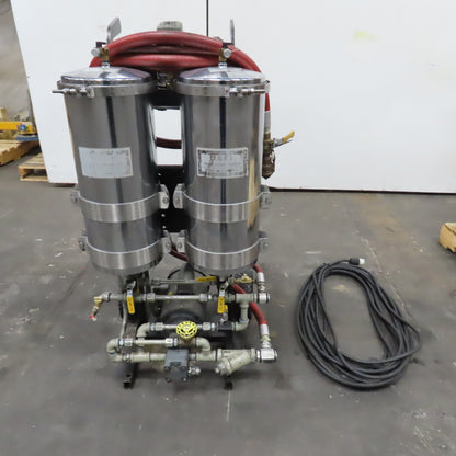 USPI 87D Dual Canister Portable Oil Filtration System 1HP 115/230V 1PH W/ Lines