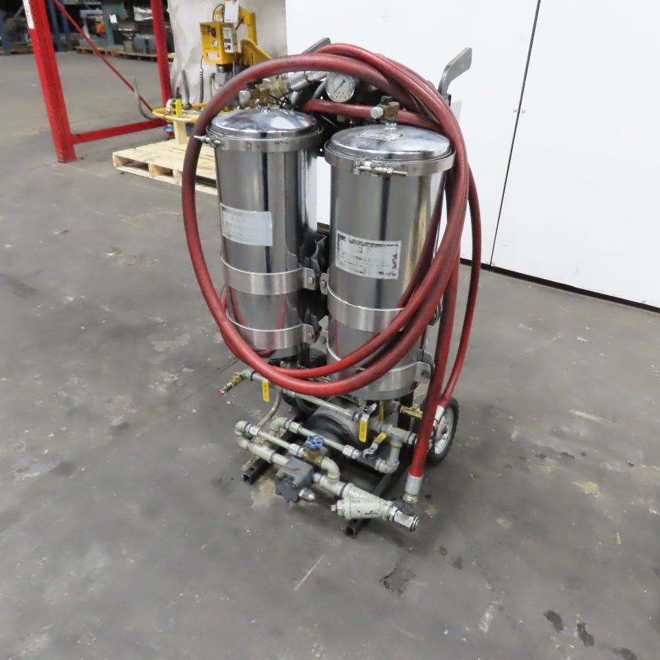 USPI 87D Dual Canister Portable Oil Filtration System 1HP 115/230V 1PH W/ Lines