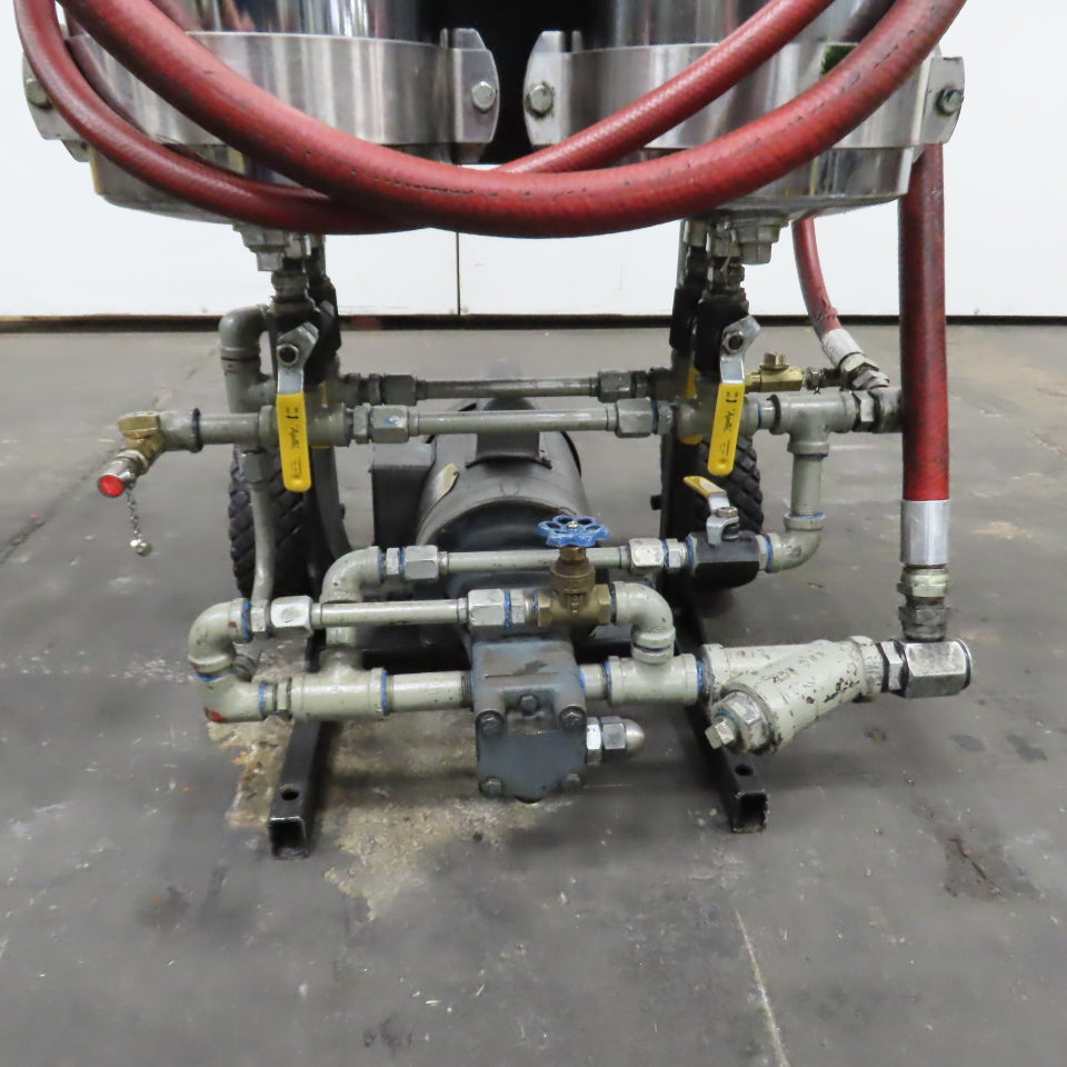 USPI 87D Dual Canister Portable Oil Filtration System 1HP 115/230V 1PH W/ Lines