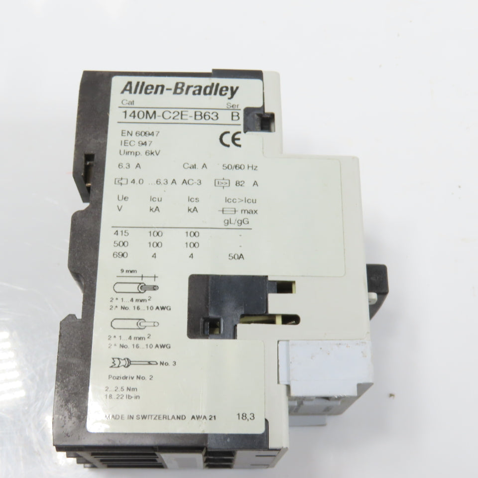Allen Bradley 140M-C2E-B63 Ser B Motor Protection Circuit-Breaker 4.0-6.3A