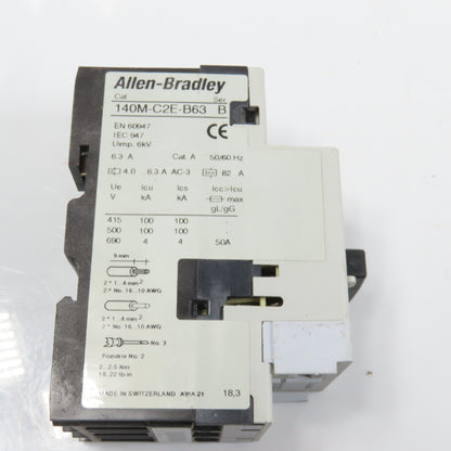 Allen Bradley 140M-C2E-B63 Ser B Motor Protection Circuit-Breaker 4.0-6.3A