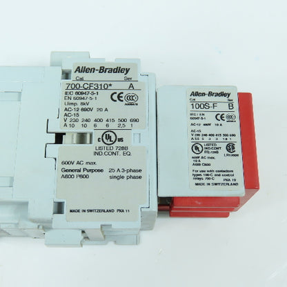 Allen Bradley 700S-CF620DC Ser S GuardMaster Control Safety Relay 120V Coil 25A
