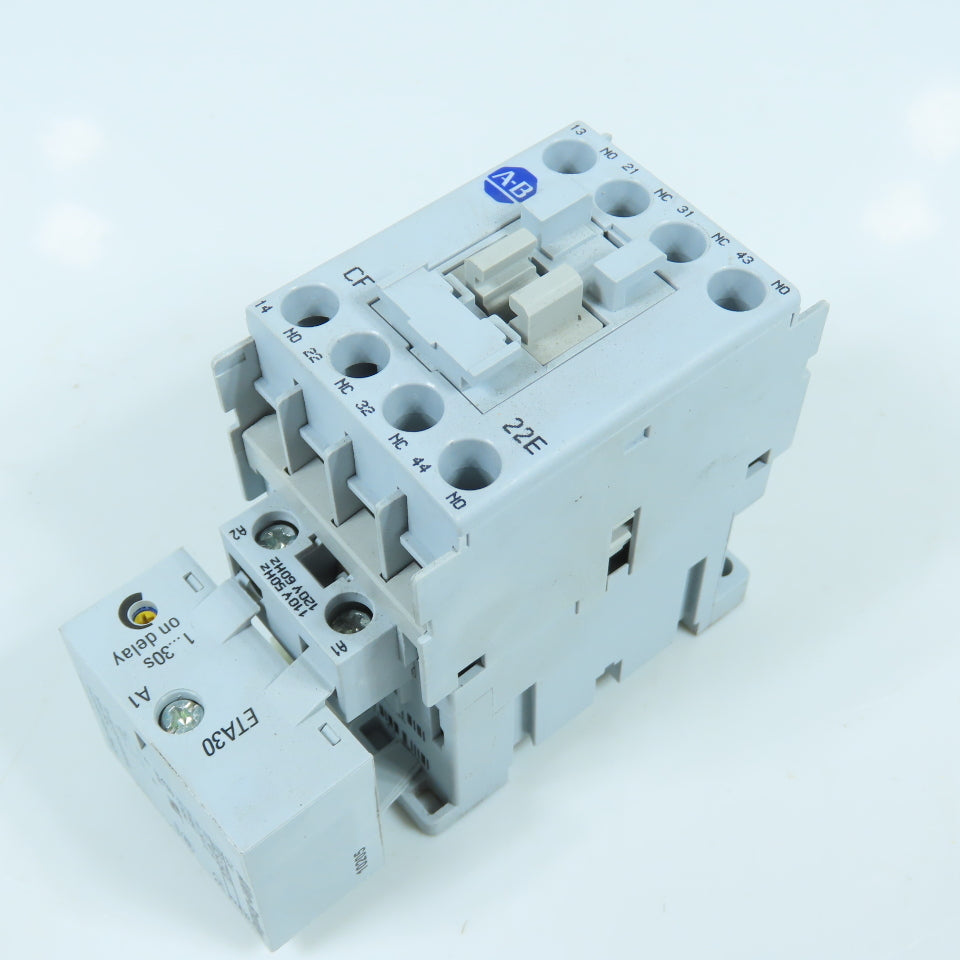 Allen Bradley 700-CF220* Ser A 25A 600V Contactor Relay 12V Coil W/ 100-ETA30