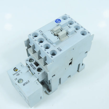 Allen Bradley 700-CF220* Ser A 25A 600V Contactor Relay 12V Coil W/ 100-ETA30