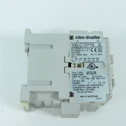 Allen Bradley 100-C12*10 Ser A 20A 600V Contactor Relay 120V Coil (Clean)