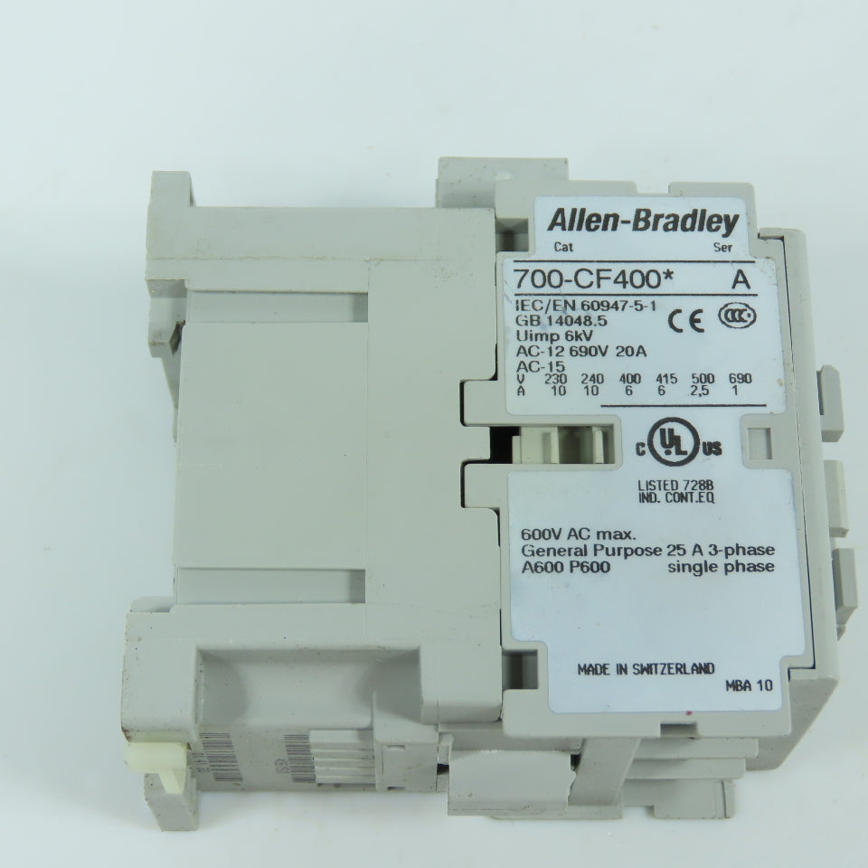 Allen Bradley 700-CF400* Ser A 20A 600V Contactor Relay 120V Coil