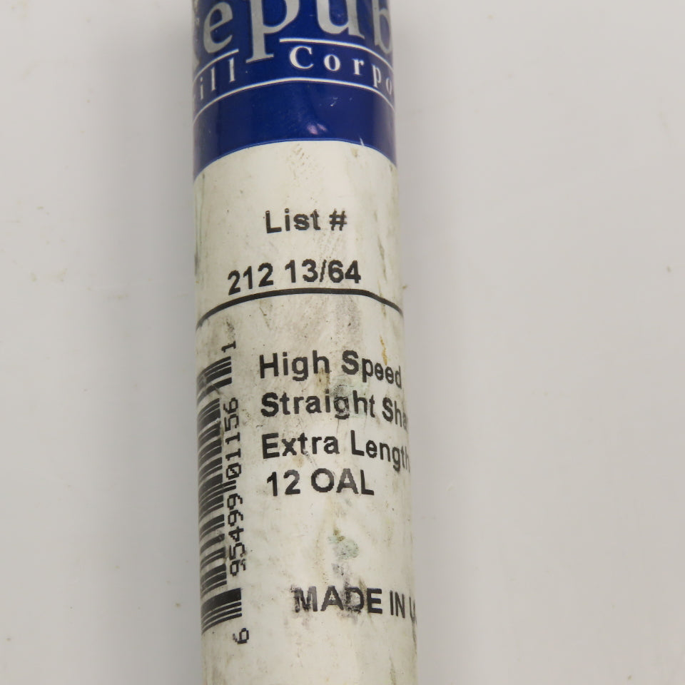 Republic 13/64" x 12" Extra Length HSS Drill Bit Lot Of 5