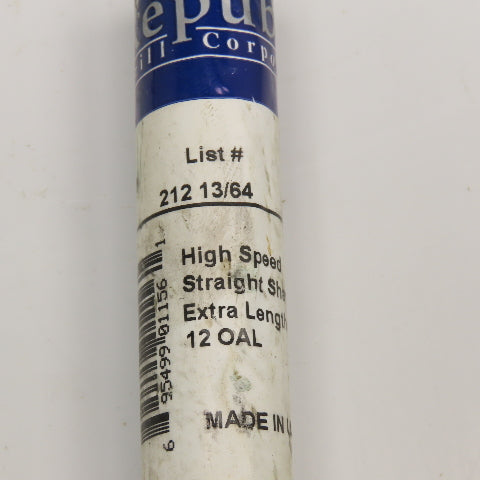Republic 13/64" x 12" Extra Length HSS Drill Bit Lot Of 5