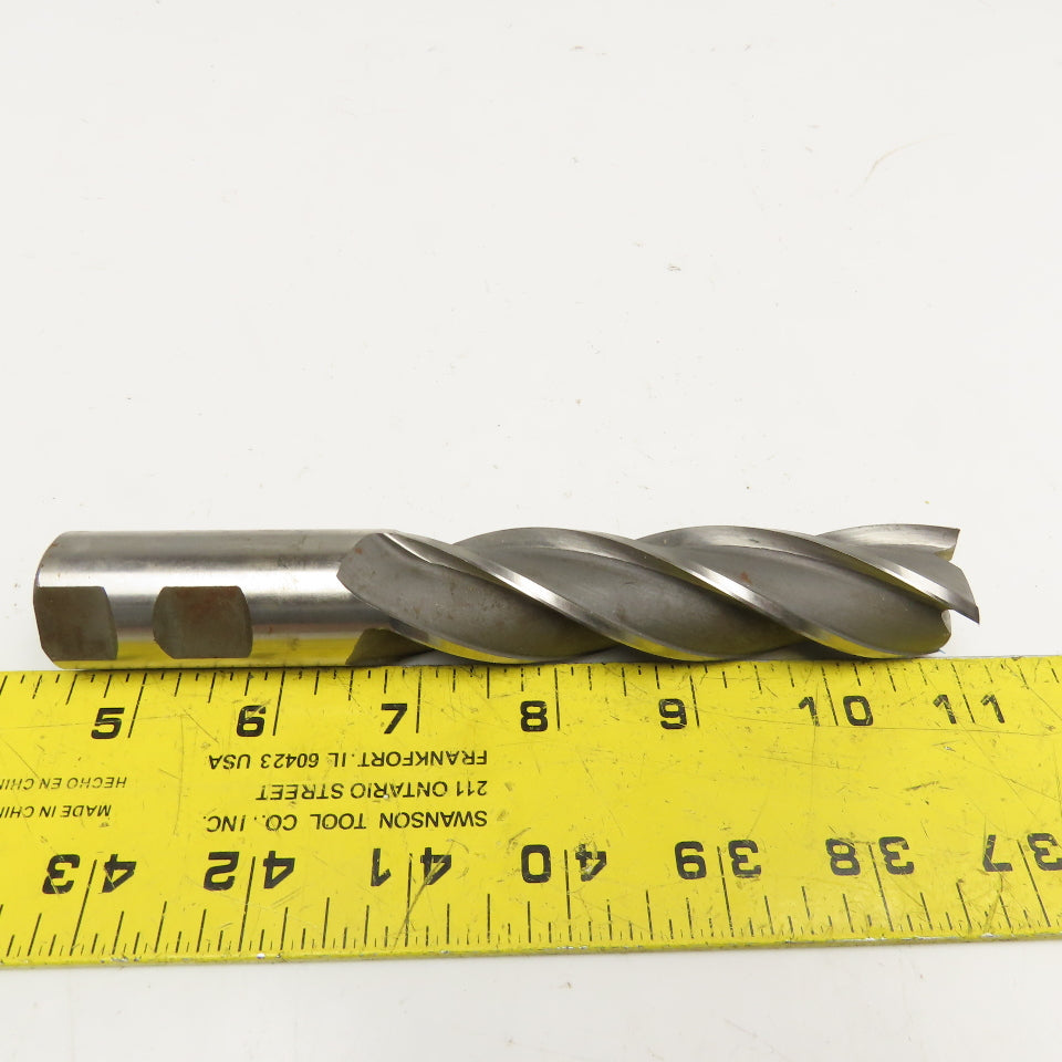 Ashford Tools 1" End Mill Cutter 4 Flute Spiral 1" Weldon Shank 6-1/2" OAL
