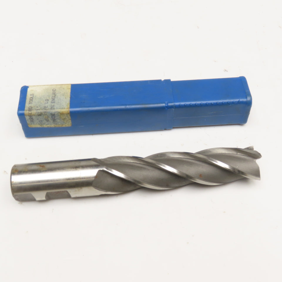 Ashford Tools 1" End Mill Cutter 4 Flute Spiral 1" Weldon Shank 6-1/2" OAL