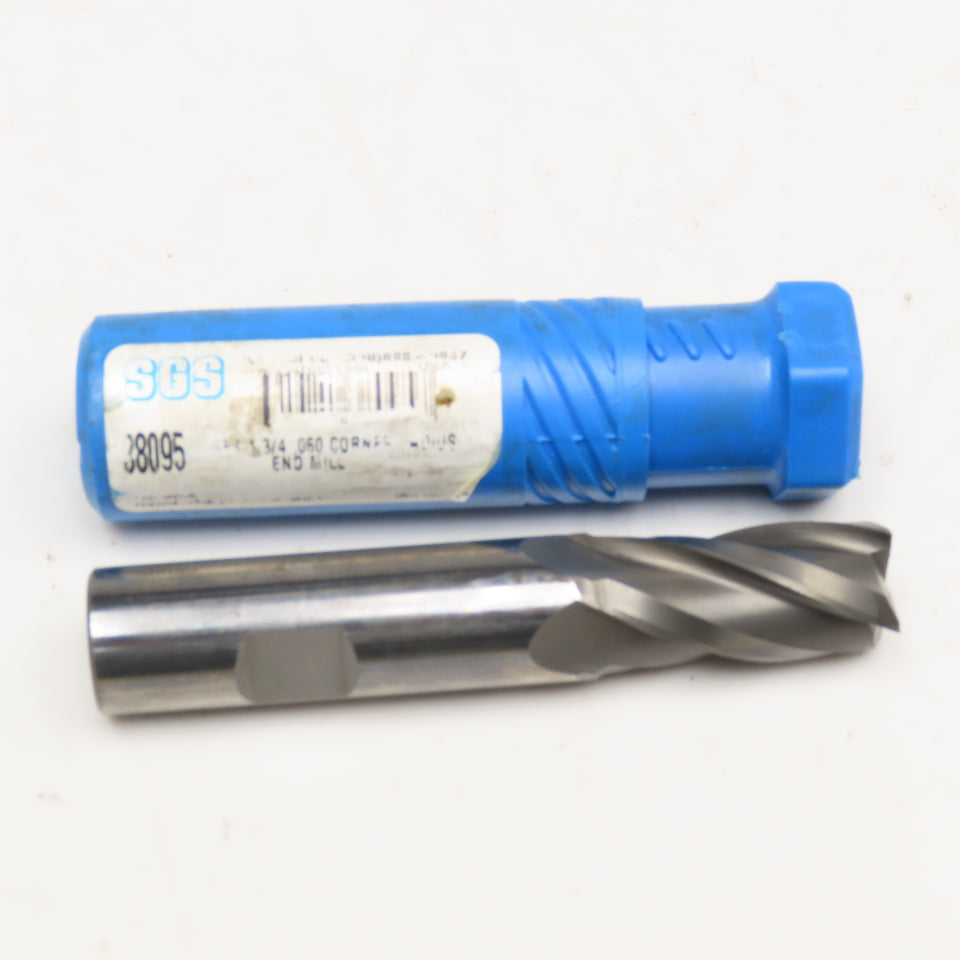 SGS 38095 3/4" Solid Carbide End Mill 4 Flute No Corner Radius