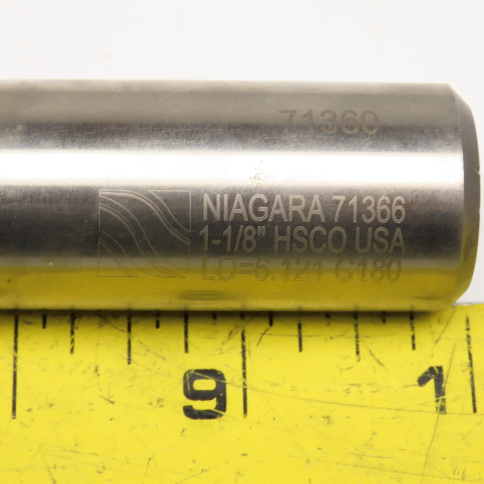 Niagara 71360 1-1/8" TiN Coated HSSCO Square Roughing End Mill 1" Weldon Shank