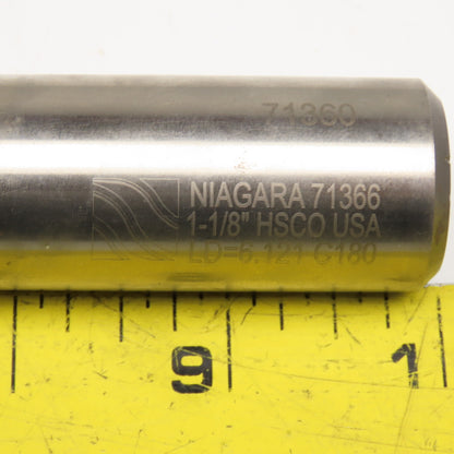 Niagara 71360 1-1/8" TiN Coated HSSCO Square Roughing End Mill 1" Weldon Shank