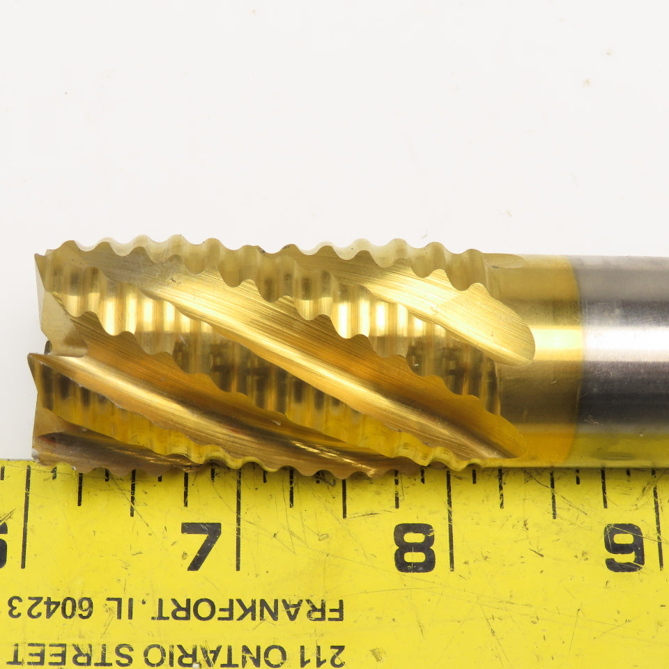 Niagara 71360 1-1/8" TiN Coated HSSCO Square Roughing End Mill 1" Weldon Shank