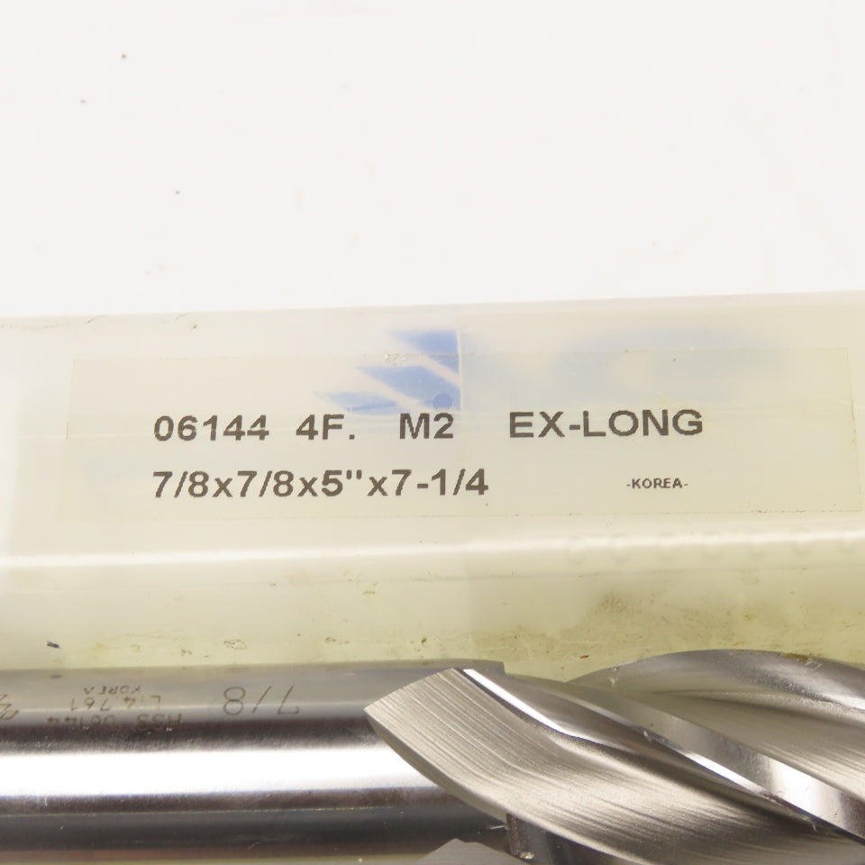 YG-1 7/8" 4 Flute Spiral Square End Mill Extra Long 7-1/4" OAL