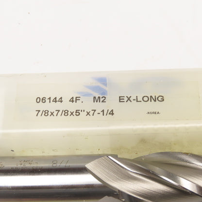 YG-1 7/8" 4 Flute Spiral Square End Mill Extra Long 7-1/4" OAL