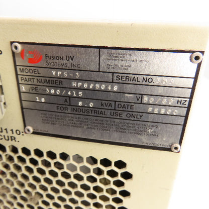 Fusion UV Curing HP6#5048 VPS-3 Variable Power Supply 8.0kVA 18A 380/415VAC