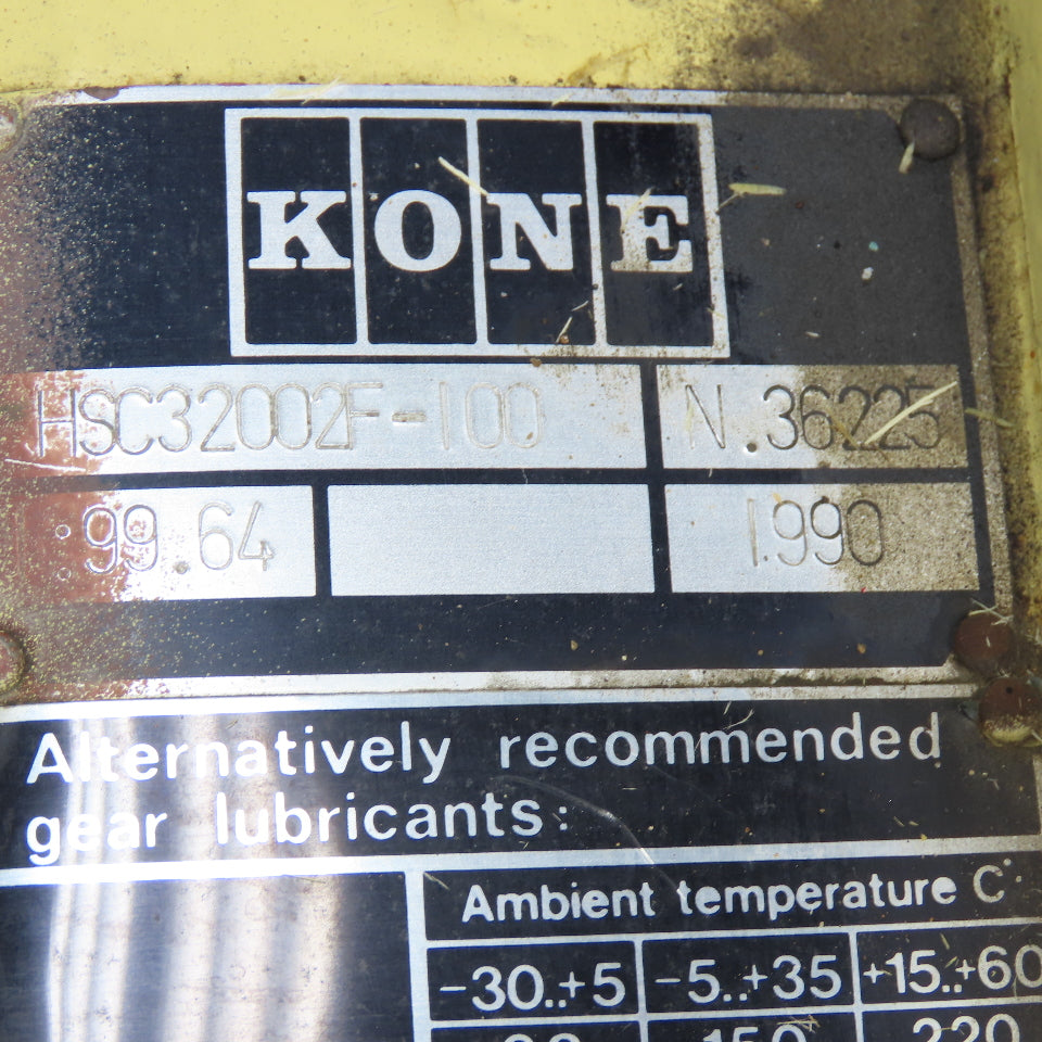Kone HSC32002F-100 100:1 Parallel Gear Reducer 25mm x 100mm Thru Shaft