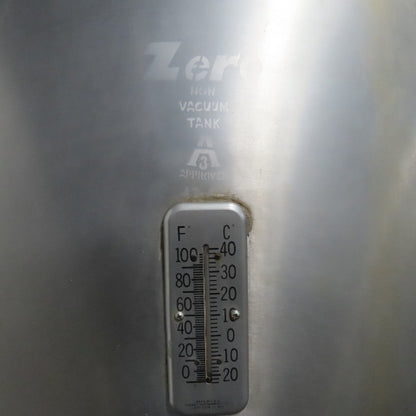 Zero A0L700 NV 700 Gallon Stainless Steel Jacket Liquid Holding Farm Bulk Tank