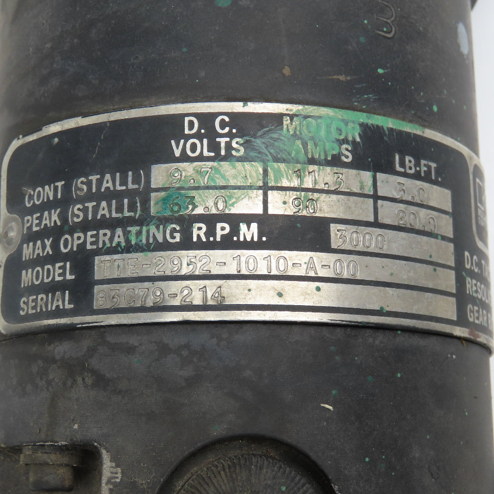 Industrial Drives TTE-2952-1010-A-00 9.7 Cont. 63VDC Peak 3000RPM DC Servo Motor