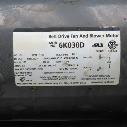 Dayton 1C792 1/3Hp 115V 1Ph Direct Drive Blower 1725RPM