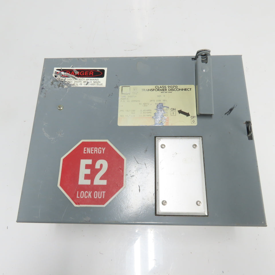 Square D SK5271V Class 9070 Disconnect Transformer Pri 230/460V Sec 115V 1500VA