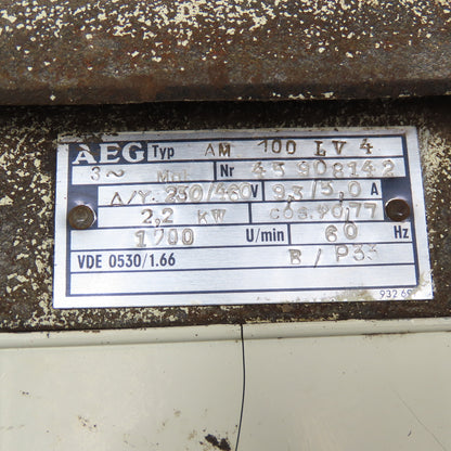 AEG AM100LV4 2.2kW 230/460V 3Ph AC Motor 1700RPM