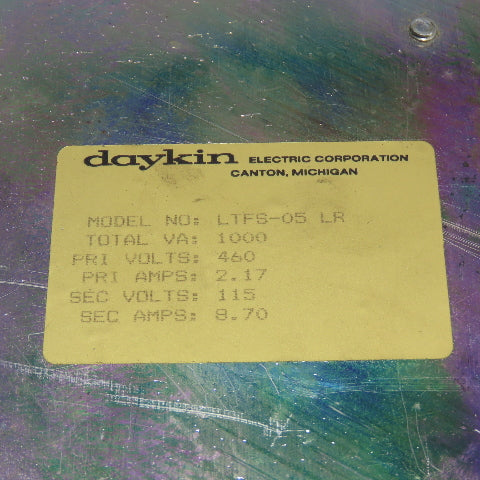Daykin LTFS-05 LR Enclosed Disconnect Transformer Pri 460V Sec 120V 1000VA