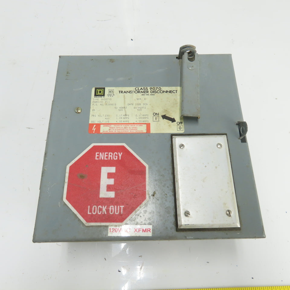 Square D SK5271S Ser B Class 9070 Disconnect Transformer Pri 230/460V Sec 115V
