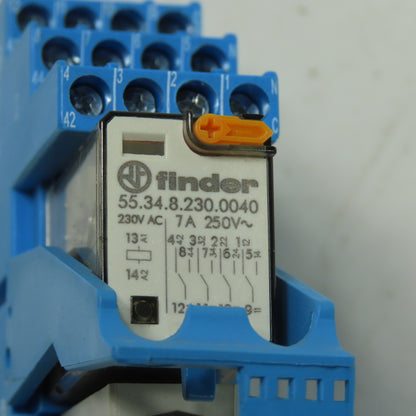 Finder 55.34.8.230.0040 Relay 250V 7A W/ 94.04 Socket Lot Of 3