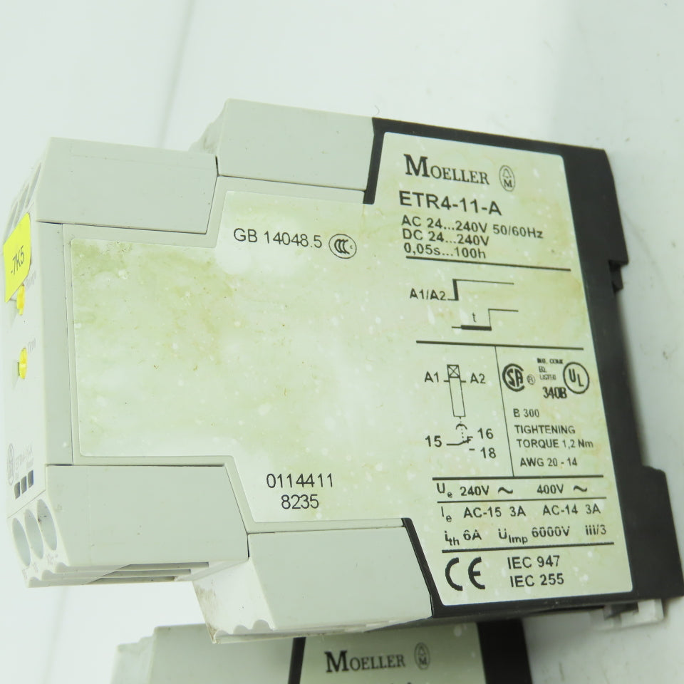 Moeller ETR4-11-A Timing Relay 240V 50/60Hz Lot of 2