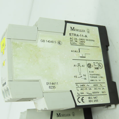 Moeller ETR4-11-A Timing Relay 240V 50/60Hz Lot of 2