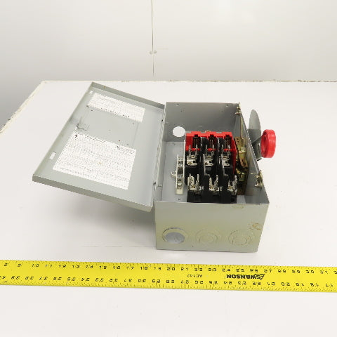 Cutler Hammer DH361NGK 30A Fusible Heavy Duty Safety Disconnect Switch 600V
