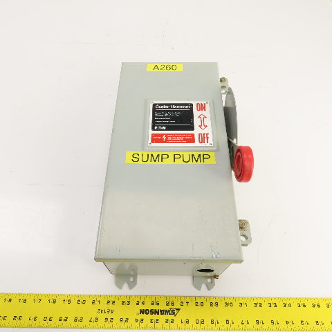 Cutler Hammer DH361FDK 30A Fusible Heavy Duty Safety Disconnect Switch 600V 3R