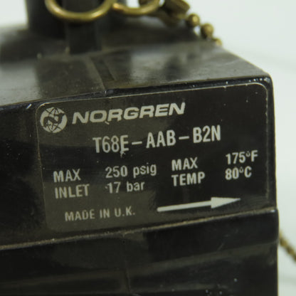 Norgren T68E-AAB-B2N 1-1/4" Shut-Off Control Valve 250PSIG