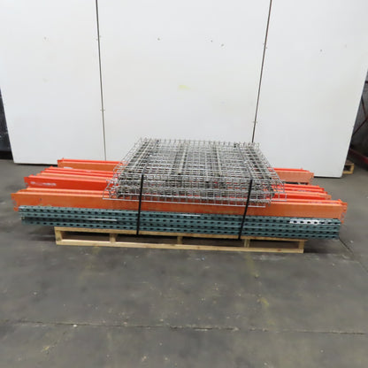 96" W x 94" H x 42" Deep Pallet Racking Complete Section W/4 Shelves & Decking
