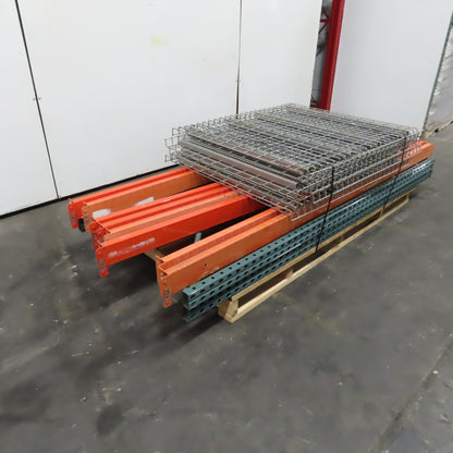 96" W x 94" H x 42" Deep Pallet Racking Complete Section W/4 Shelves & Decking