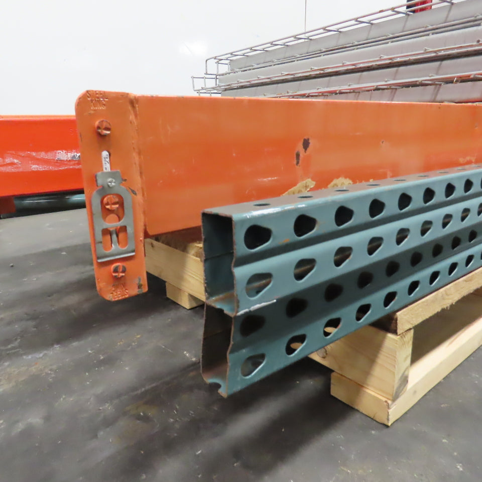 96" W x 94" H x 42" Deep Pallet Racking Complete Section W/4 Shelves & Decking