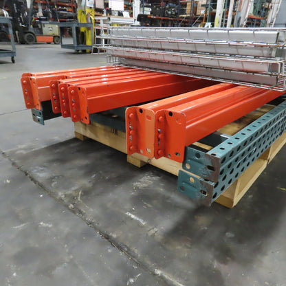96" W x 94" H x 42" Deep Pallet Racking Complete Section W/4 Shelves & Decking