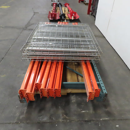 96" W x 94" H x 42" Deep Pallet Racking Complete Section W/4 Shelves & Decking