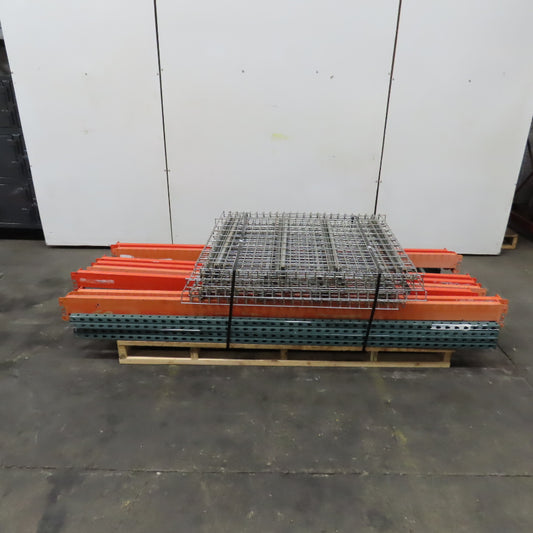 96" W x 94" H x 42" Deep Pallet Racking Complete Section W/4 Shelves & Decking