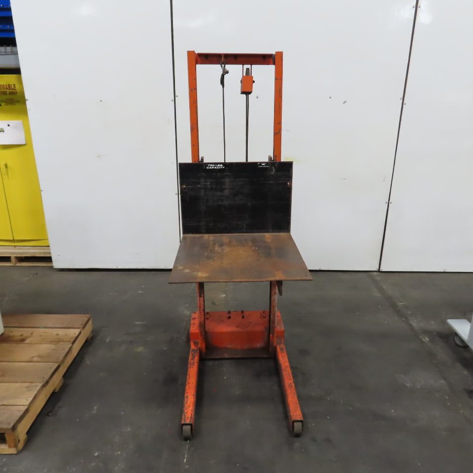 Economy MV-54 750LB Capacity Manual Powered Die Lift Stacker Straddle 53" Height