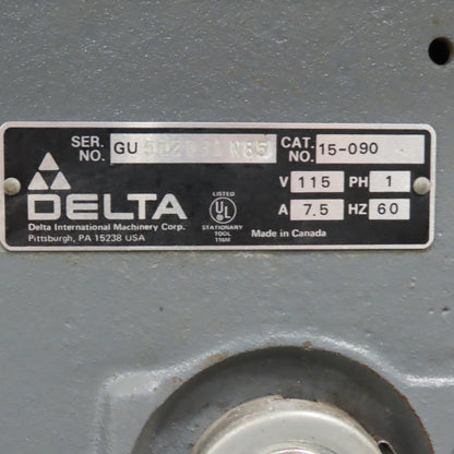 Delta 15-090 Floor Model 15" Drill Press 0.5HP 115V Single Phase 10x10.5" Table