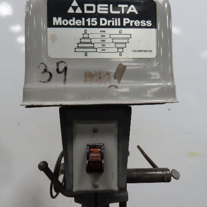 Delta 15-090 Floor Model 15" Drill Press 0.5HP 115V Single Phase 10x10.5" Table