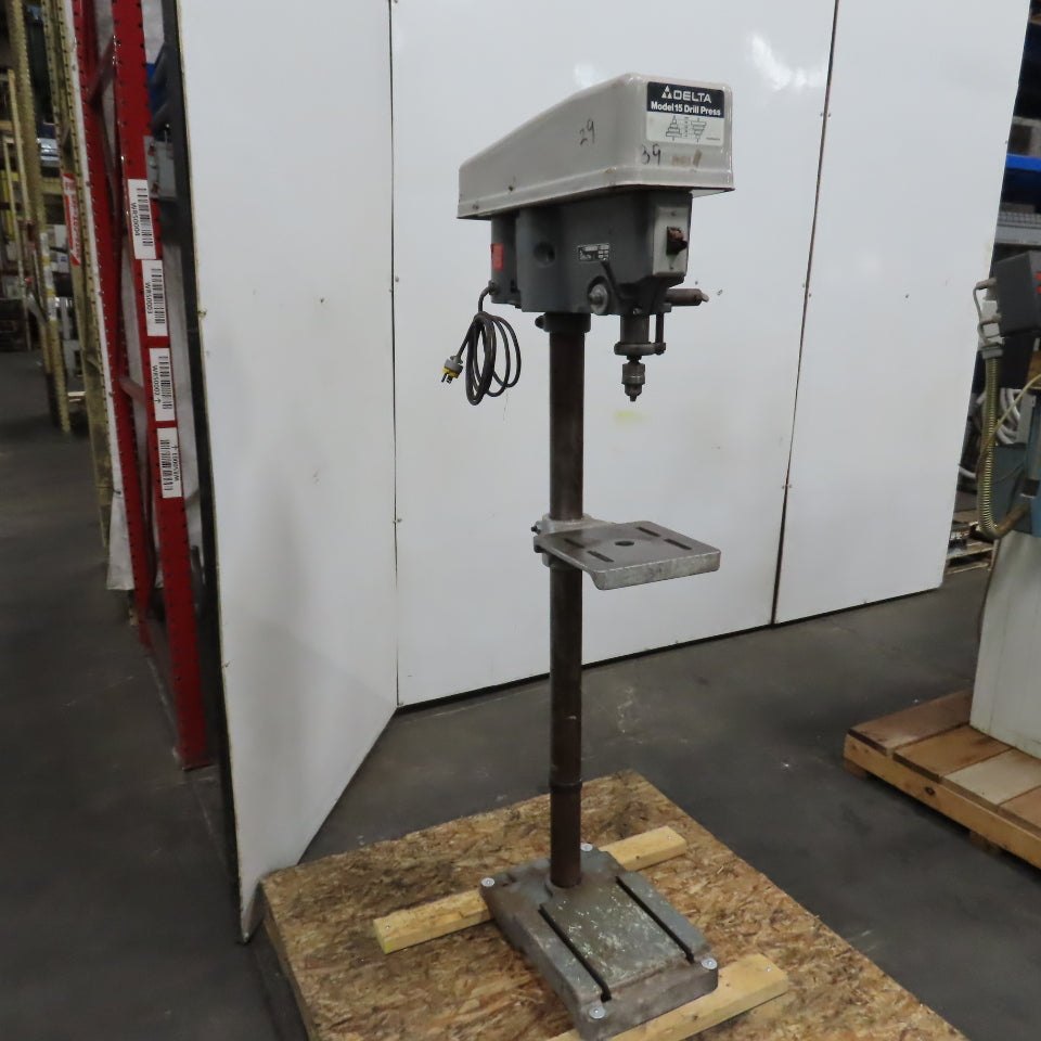Delta 15-090 Floor Model 15" Drill Press 0.5HP 115V Single Phase 10x10.5" Table