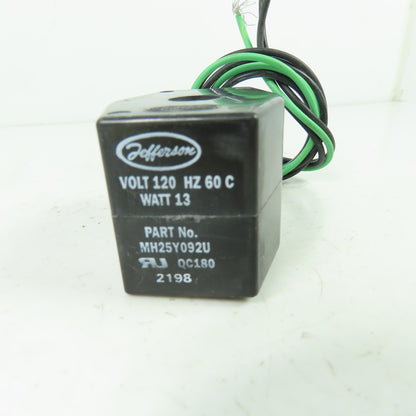 Jefferson MH25Y092U Solenoid Valve Coil 120V 13W