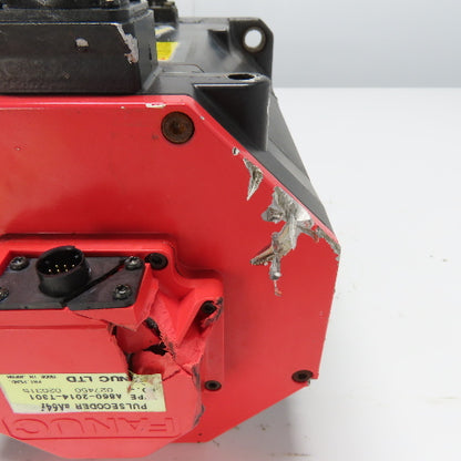 Fanuc A06B-0267-B605 4.3kW 2000RPM 179V AC Servo Brake Motor W/ Pulsecoder