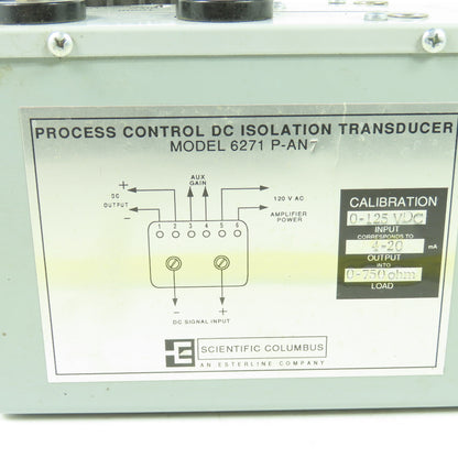Scientific Columbus 6271-PAN7 Process Control DC Isolation Transducer 125VDC