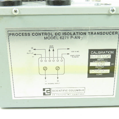 Scientific Columbus 6271-PAN7 Process Control DC Isolation Transducer 125VDC